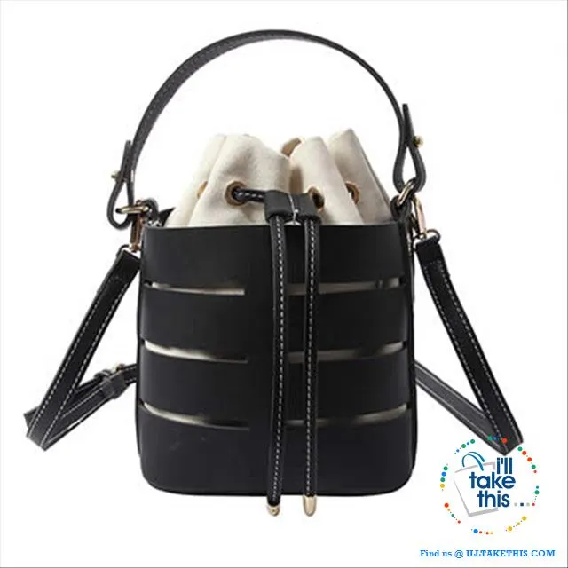 Mini Vegan Leather Drawstring Bucket Bag For Women - Ideal Crossbody Bag/Shoulder Bags, 4 Colors