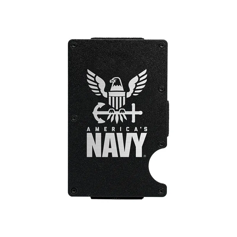 Navy RFID Blocking Metal Wallet
