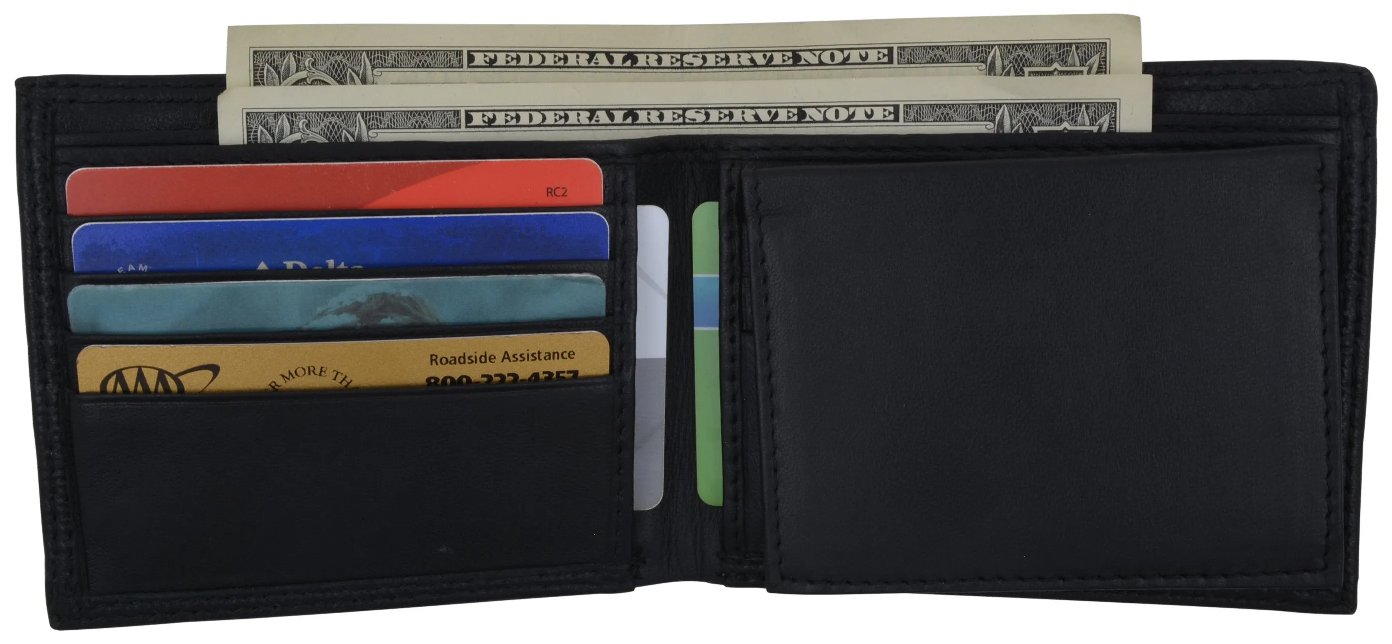 New Swiss Marshall Premium Leather Bifold Men's RFID Blocking Removable Credit Card ID Holder Wallet RFID510533