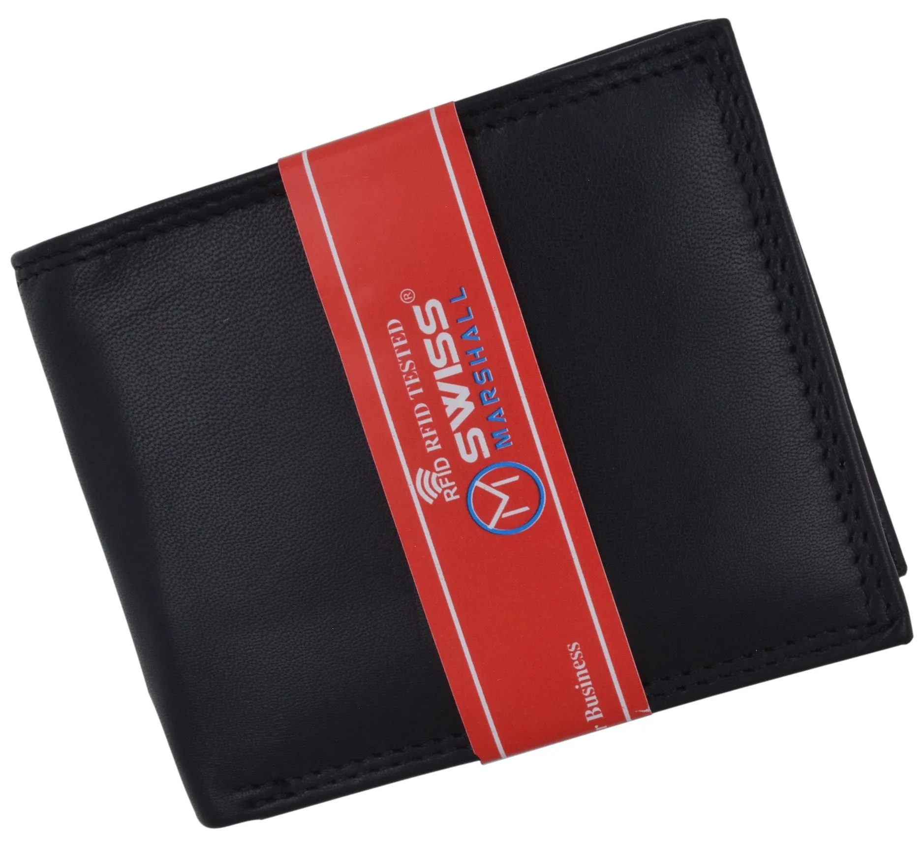 New Swiss Marshall Premium Leather Bifold Men's RFID Blocking Removable Credit Card ID Holder Wallet RFID510533