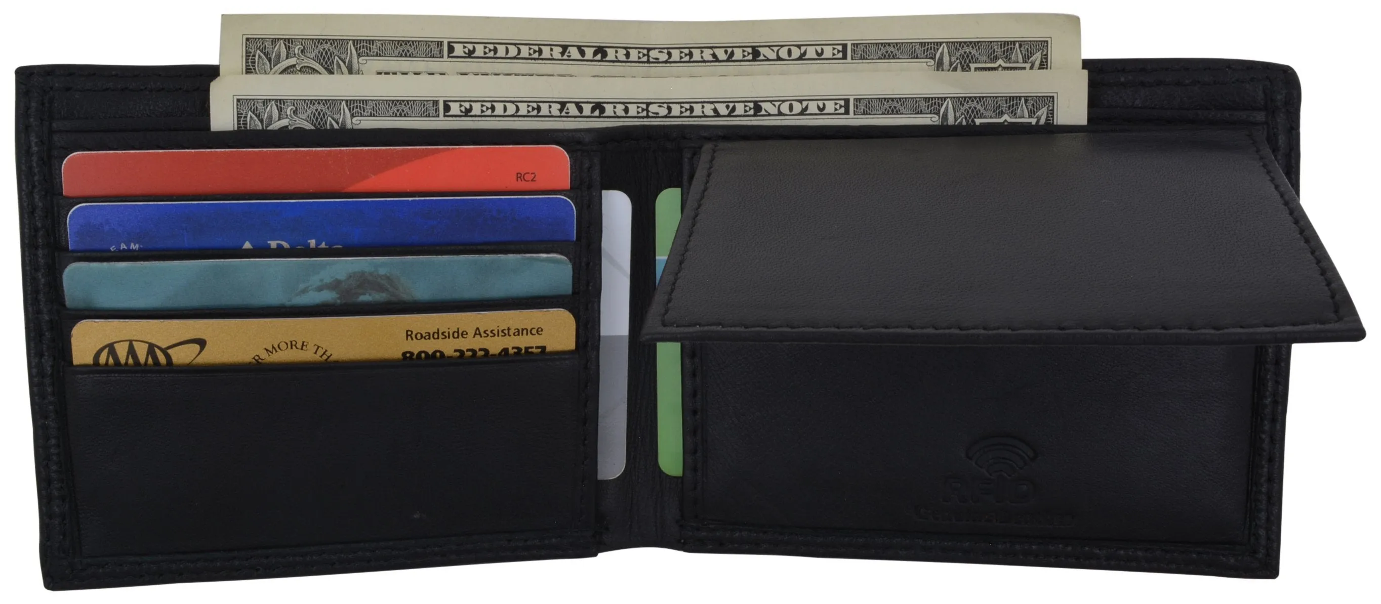 New Swiss Marshall Premium Leather Bifold Men's RFID Blocking Removable Credit Card ID Holder Wallet RFID510533