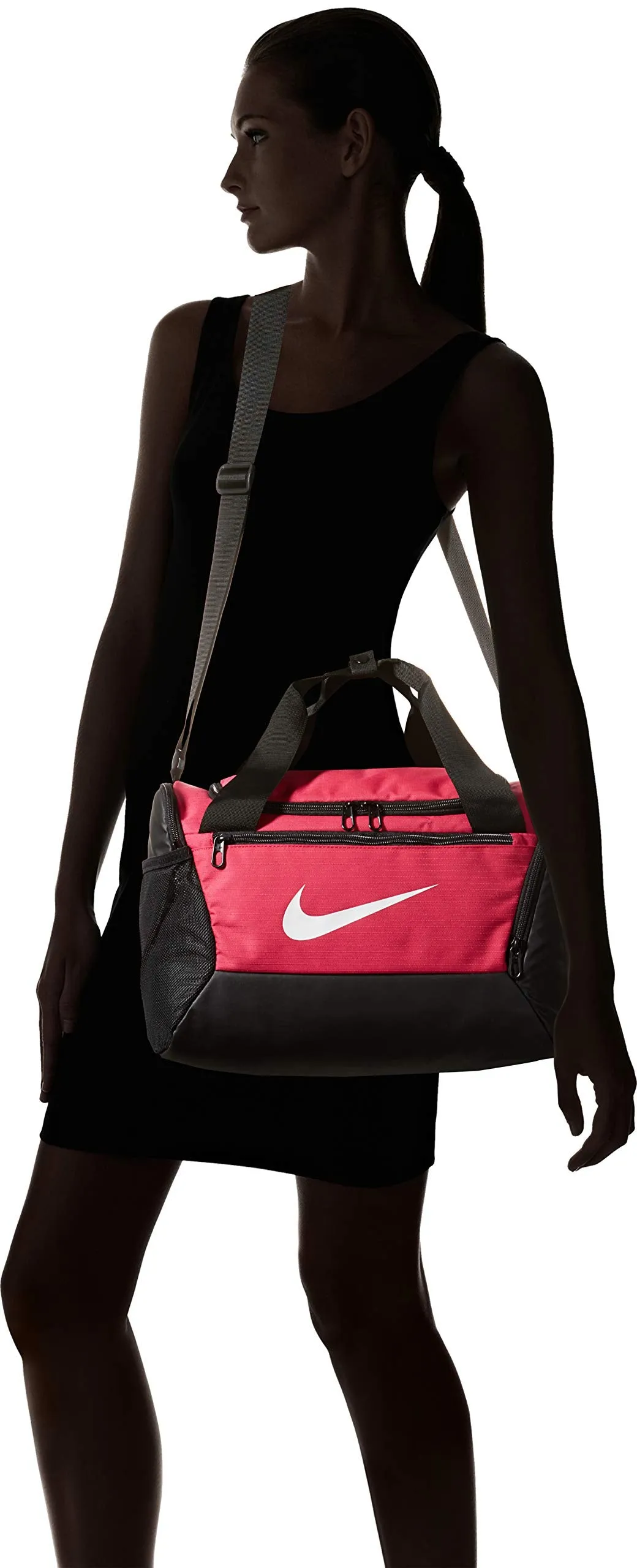 NIKE Brasilia X-Small Duffel - 9.0, Rush Pink/Black/White, Misc