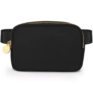 Nylon Belt Bag - Black Fanny Pack For Women - Crossbody Bag Waist Pack Bum Bag