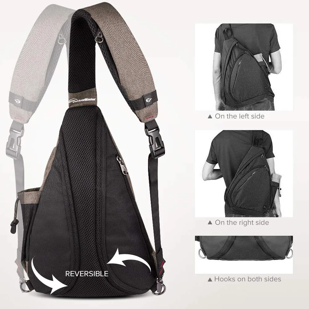 OutdoorMaster Sling Bag - Crossbody Backpack for Women & Men (Mocha Brown)