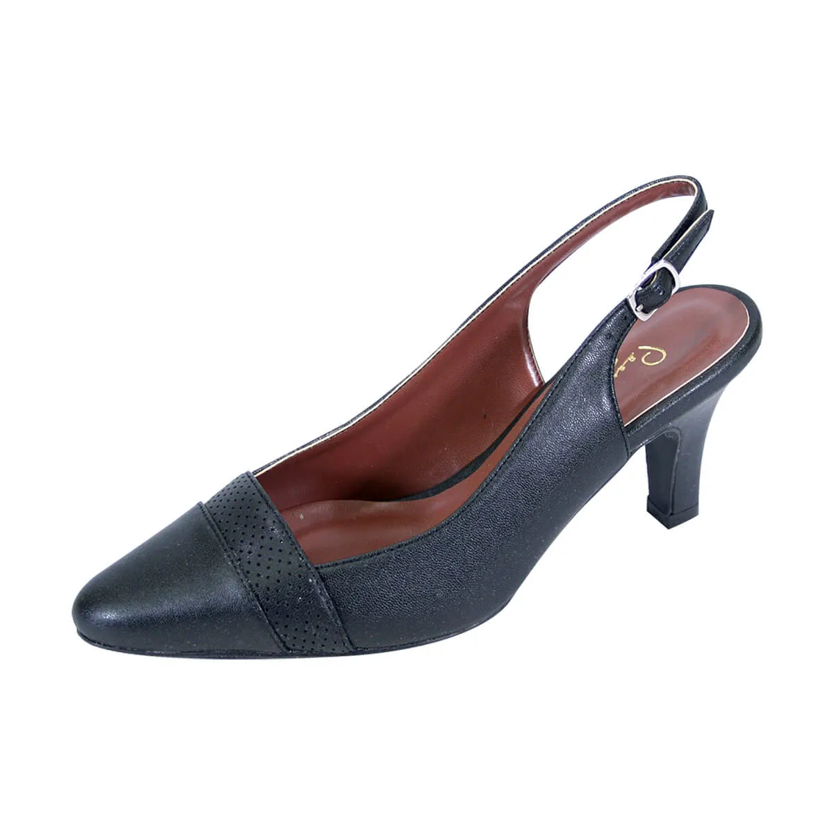 PEERAGE Candy Women's Wide Width Leather Slingback Dress Pumps