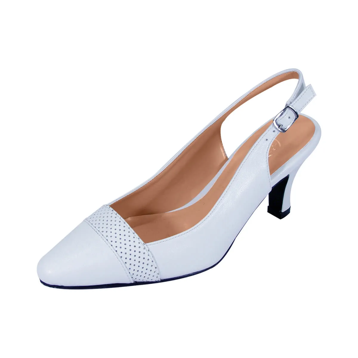 PEERAGE Candy Women's Wide Width Leather Slingback Dress Pumps