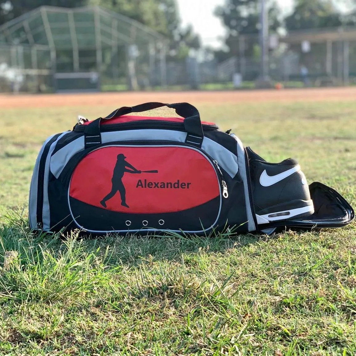 Personalized Deluxe Sports Duffel Bag for Kids and Adults - Baseball