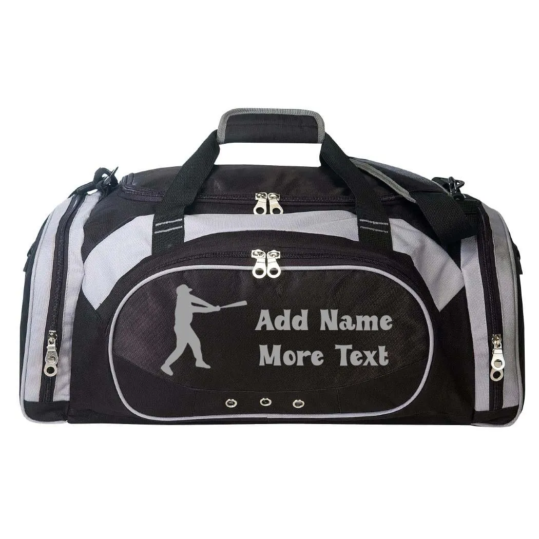 Personalized Deluxe Sports Duffel Bag for Kids and Adults - Baseball