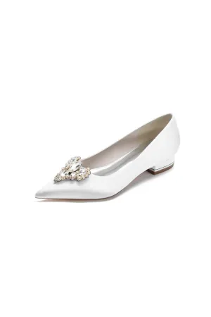 Pretty Pointed Toe Rhinestone Kitten Heels