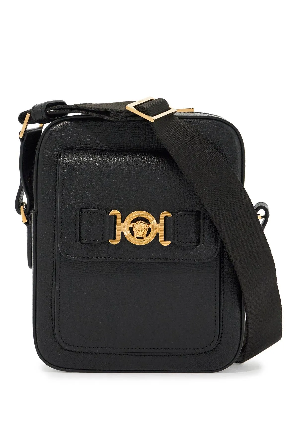 "medusa biggie shoulder bag 1015796 1A10544 BLACK-VERSACE GOLD