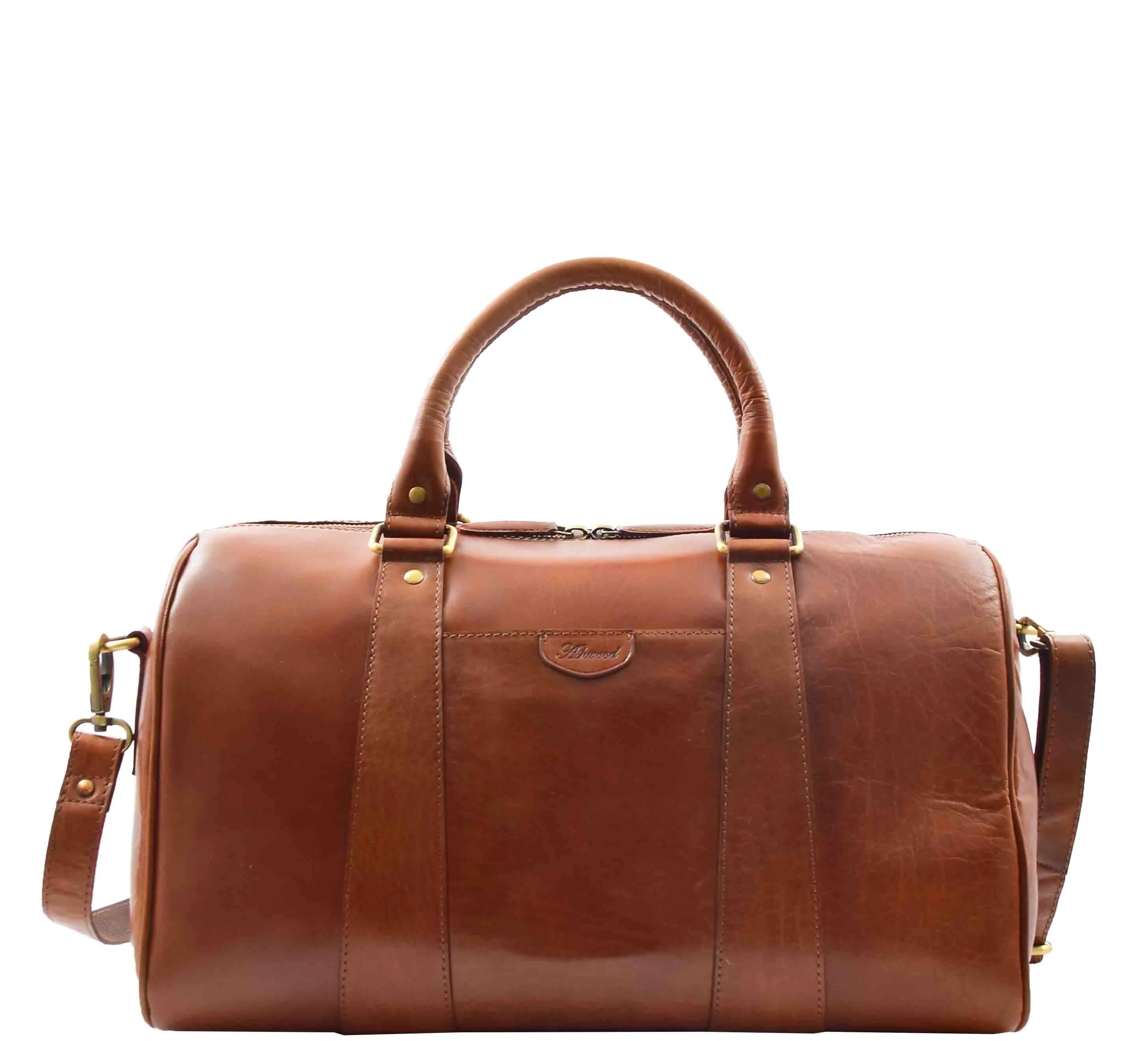Real Leather Large Size Luxury Duffle Bag ROVE Cognac