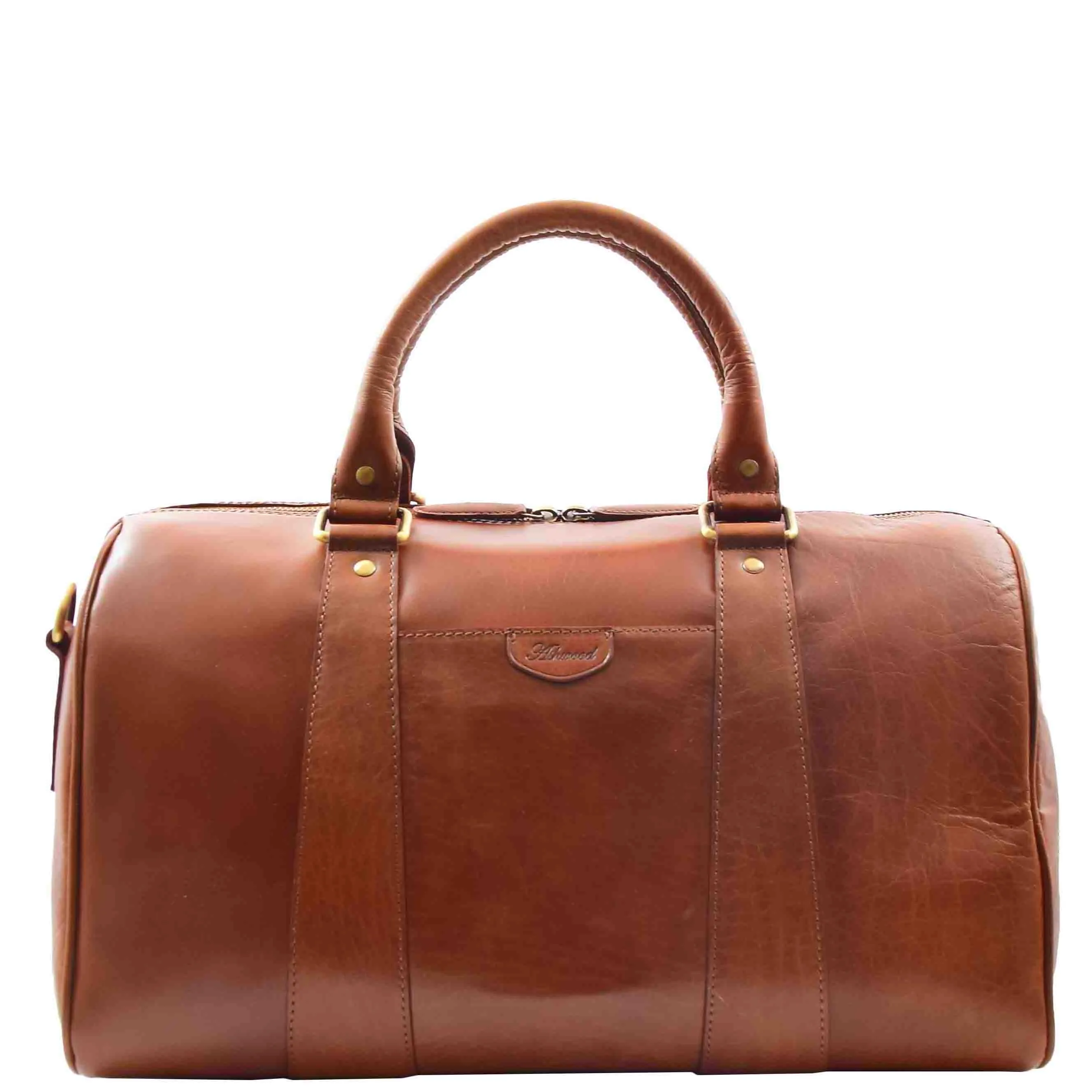 Real Leather Large Size Luxury Duffle Bag ROVE Cognac