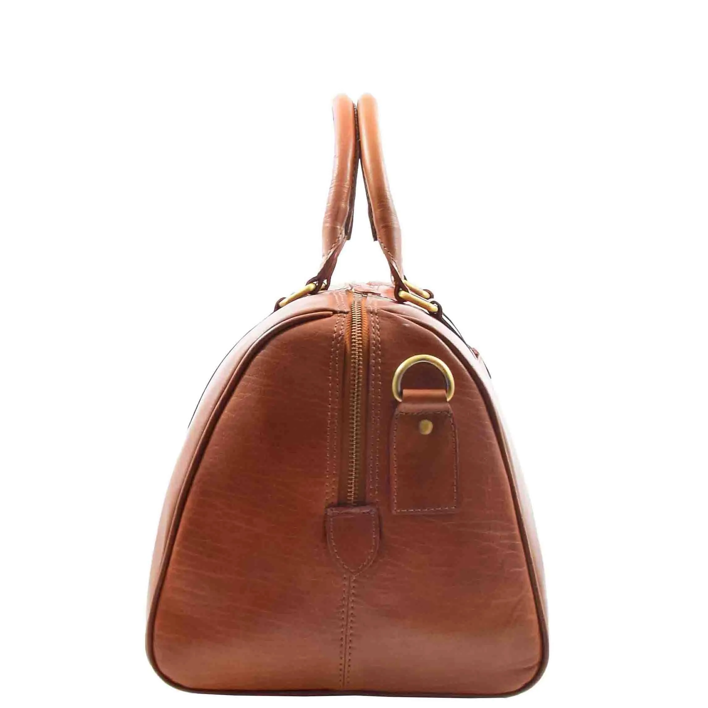 Real Leather Large Size Luxury Duffle Bag ROVE Cognac