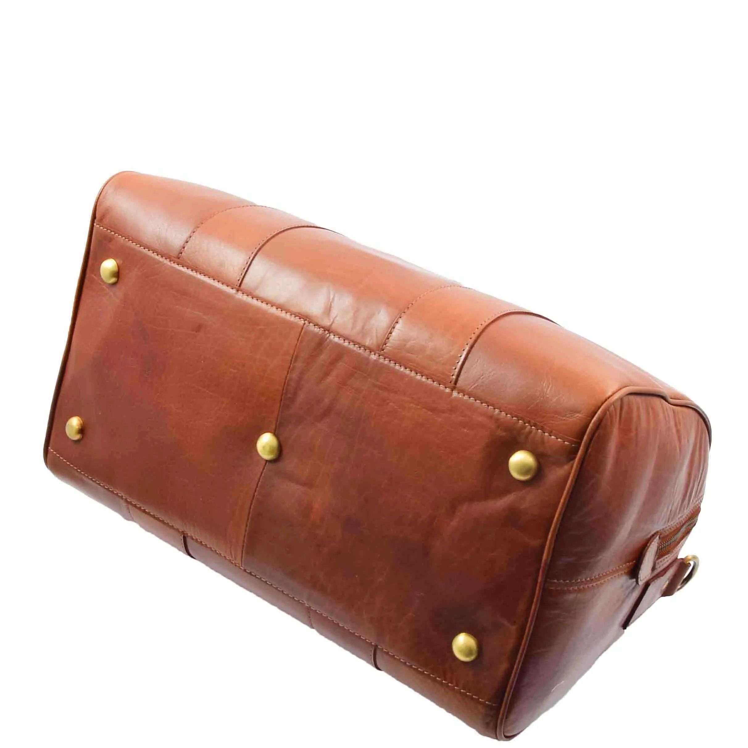 Real Leather Large Size Luxury Duffle Bag ROVE Cognac