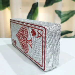 Red Poker A Rhinestone Evening Bags