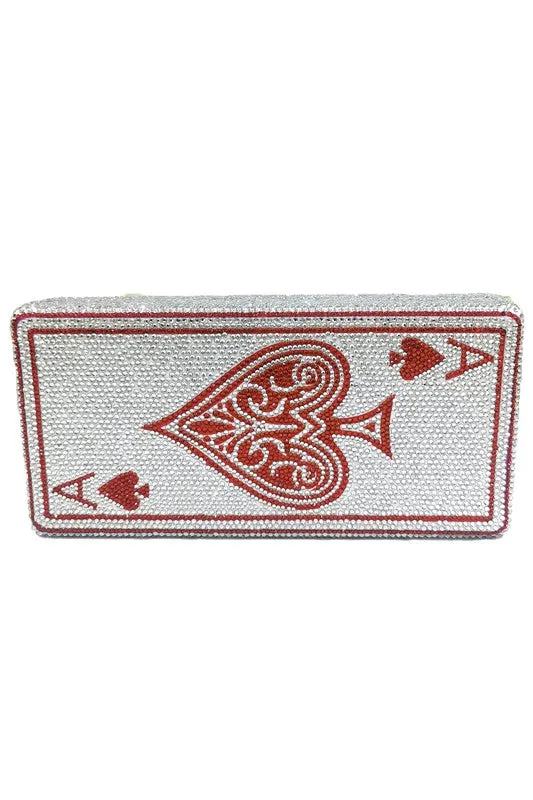 Red Poker A Rhinestone Evening Bags
