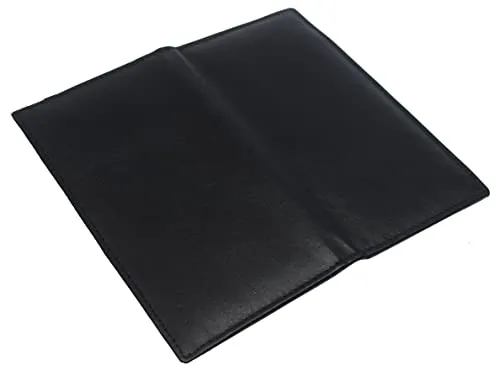 RFID Blocking Genuine Leather Long Bifold Checkbook Organizer Wallet
