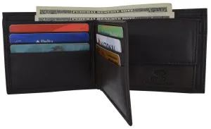 RFID Blocking Men's Bifold Premium Leather Credit Card ID Holder Wallet with Coin Pouch by Swiss Marshall RFID510059