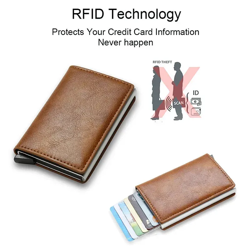 RFID Blocking Minimalist Wallet Secure Slim Card Holder