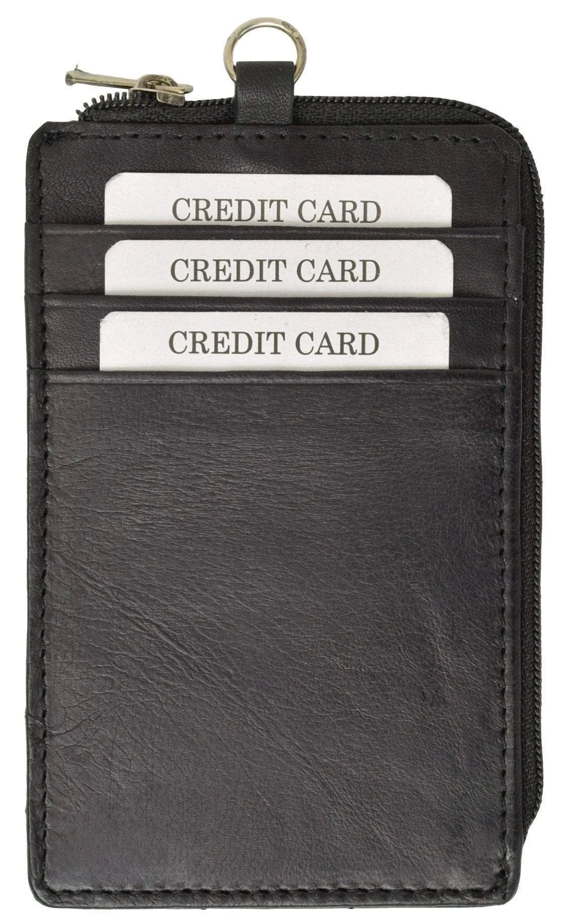 RFID Blocking Premium Genuine Leather Credit Card Holder Zipper ID Neck Wallet RFID P 470 (C)