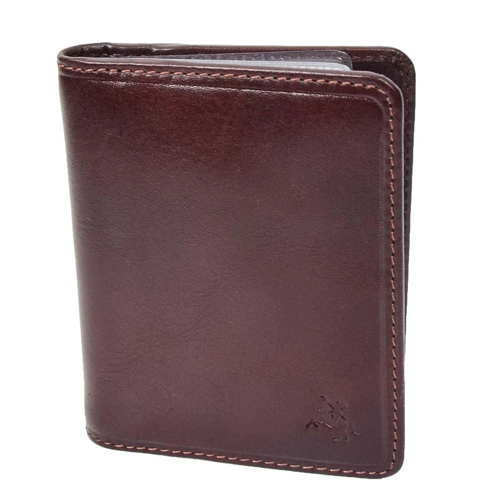 RFID Protected Bi-fold Wallet Small Credit Card Holder Geneva Brown