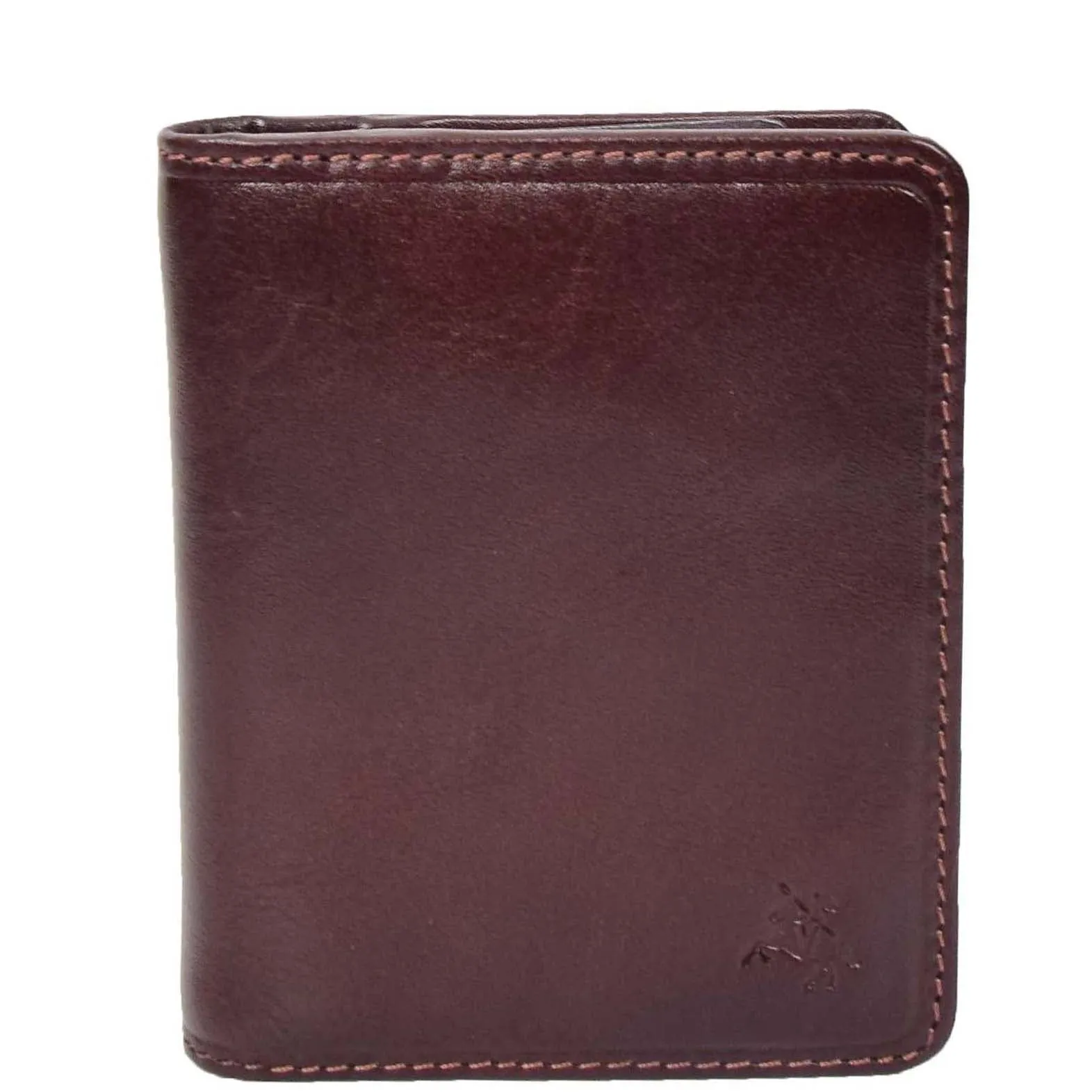 RFID Protected Bi-fold Wallet Small Credit Card Holder Geneva Brown