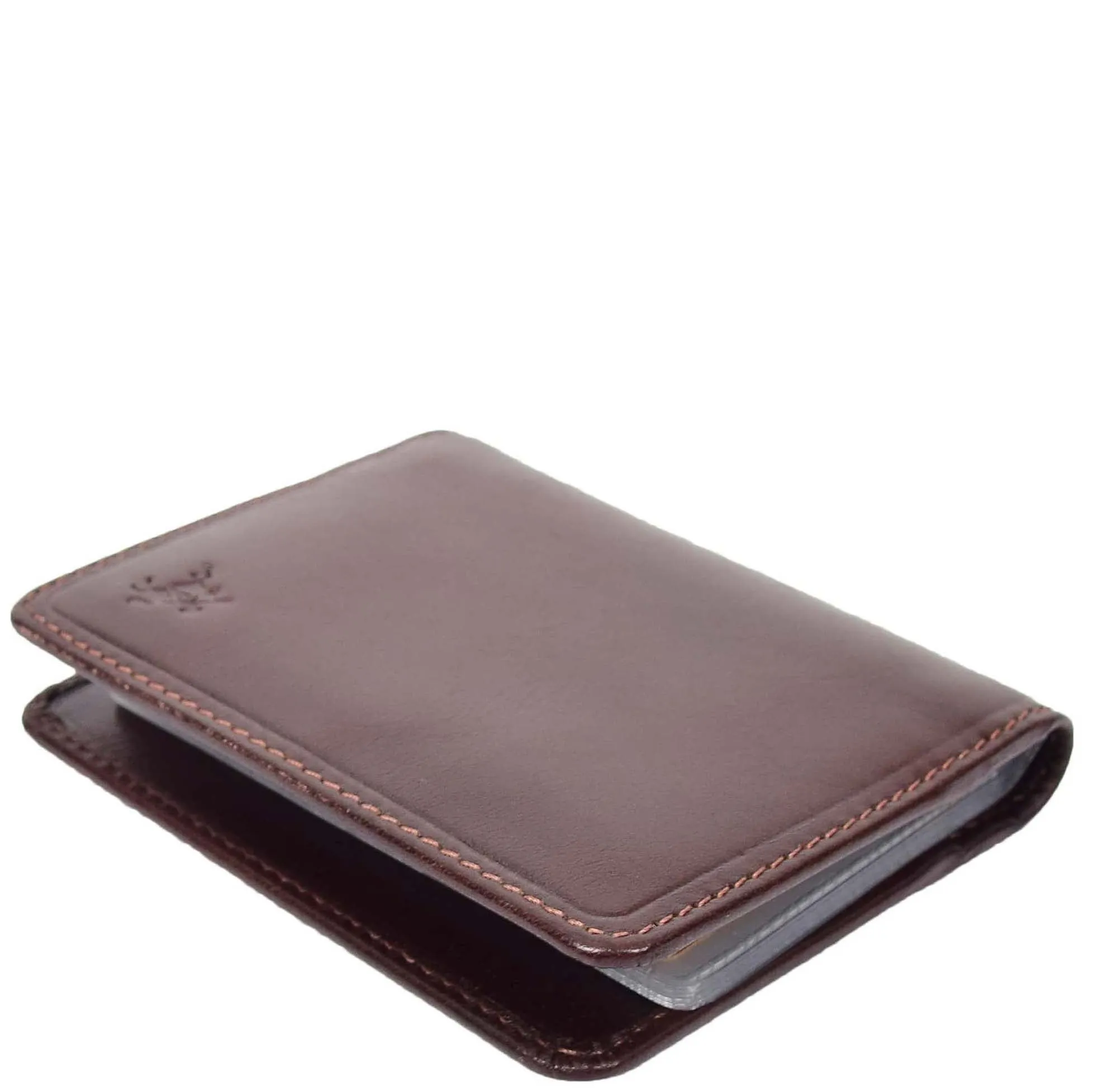 RFID Protected Bi-fold Wallet Small Credit Card Holder Geneva Brown