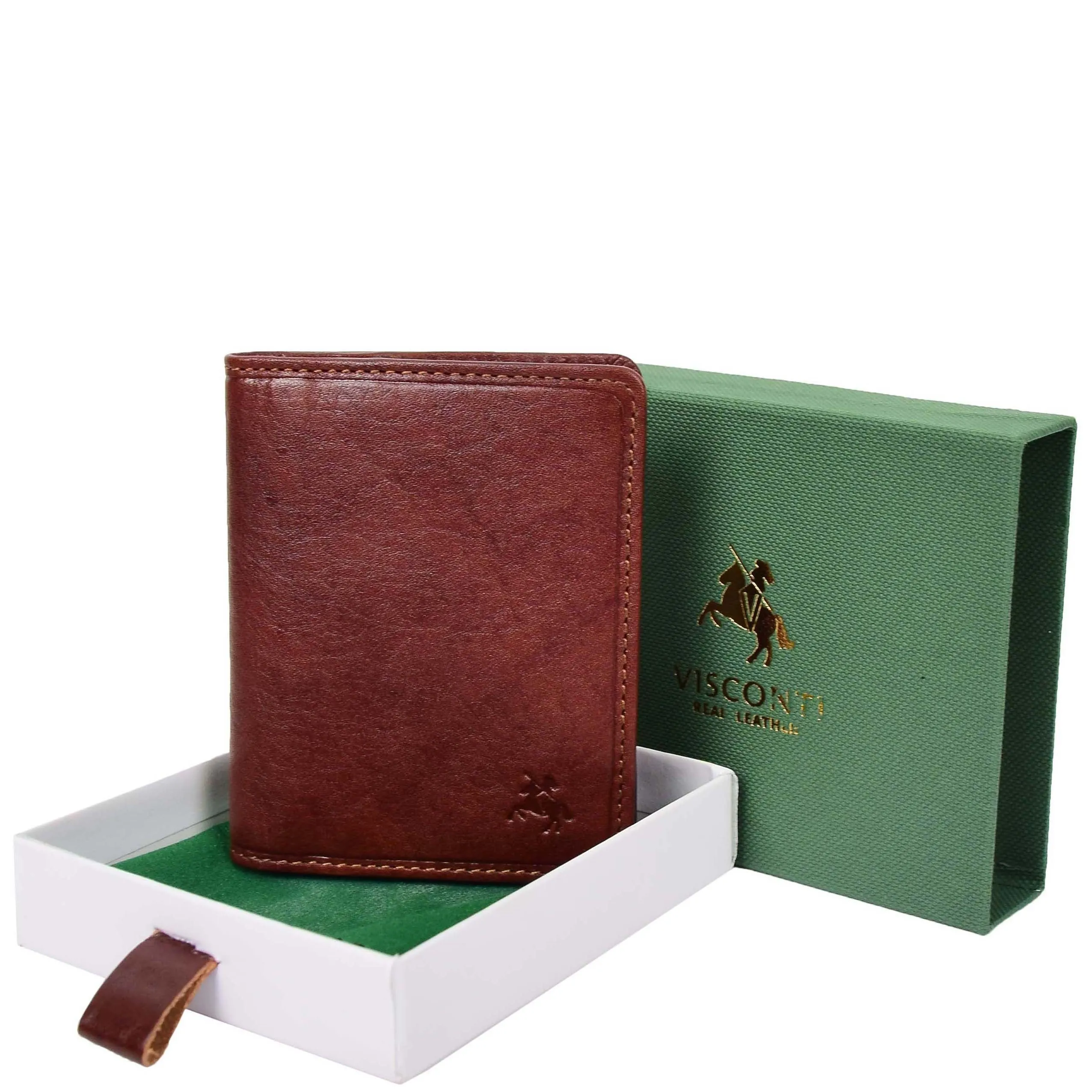 RFID Protected Bi-fold Wallet Small Credit Card Holder Geneva Tan