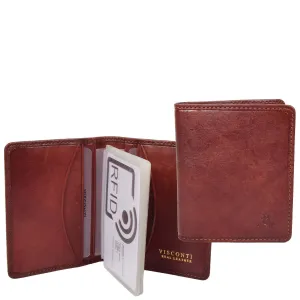 RFID Protected Bi-fold Wallet Small Credit Card Holder Geneva Tan