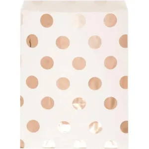 Rose Gold Polka Dots Party Bags 8pk