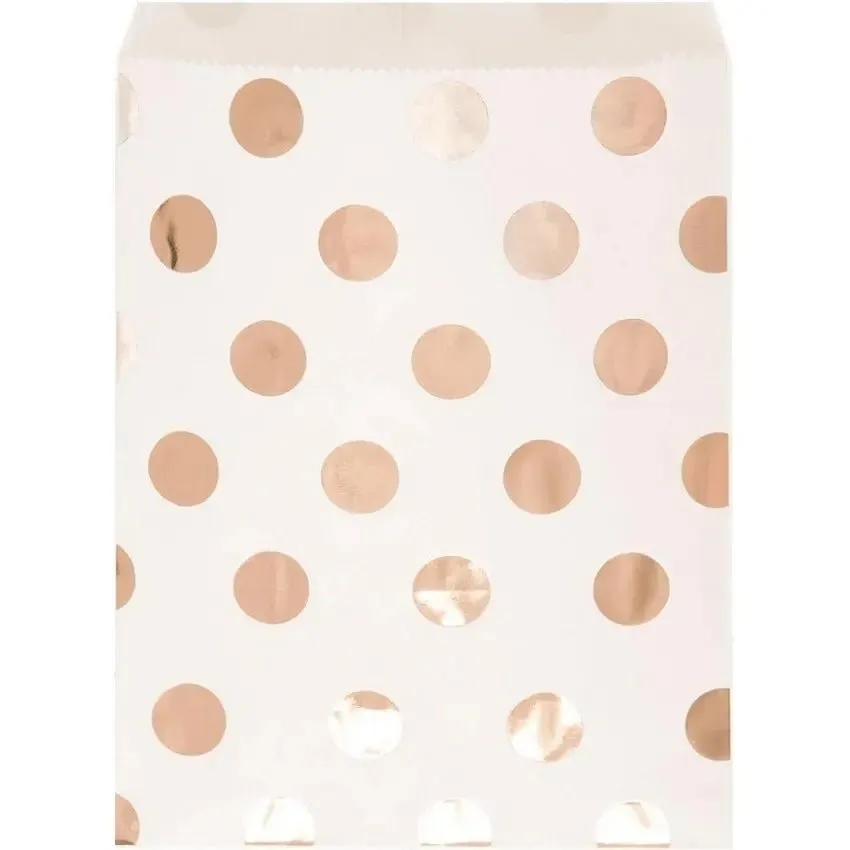 Rose Gold Polka Dots Party Bags 8pk