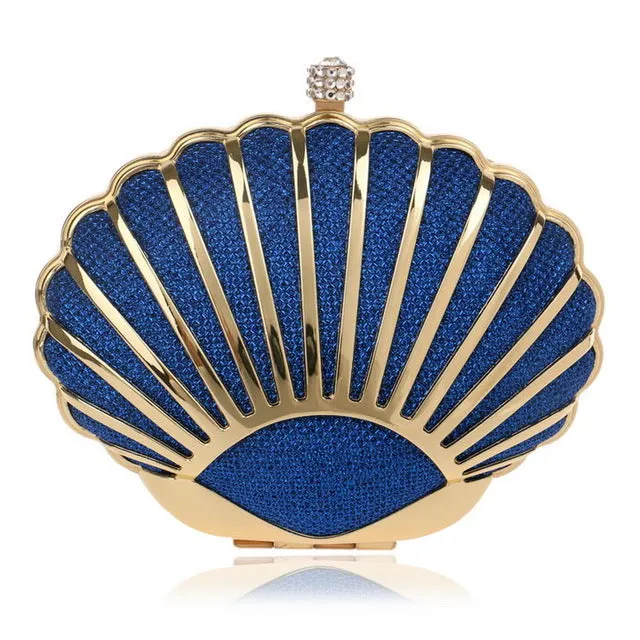 SEKUSA Clutch Female Diamonds Metal Hollow Out Style Women Evening Bags Alloy Mixed Color Chain Shoulder Purse Evening Bags