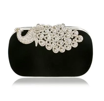 SEKUSA Clutch Female Diamonds Metal Hollow Out Style Women Evening Bags Alloy Mixed Color Chain Shoulder Purse Evening Bags