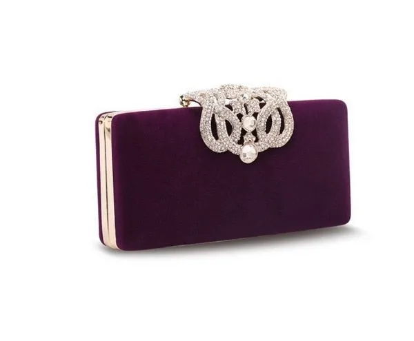 SEKUSA Clutch Female Diamonds Metal Hollow Out Style Women Evening Bags Alloy Mixed Color Chain Shoulder Purse Evening Bags
