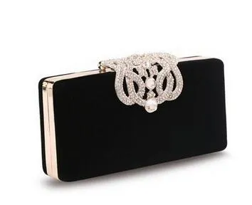 SEKUSA Clutch Female Diamonds Metal Hollow Out Style Women Evening Bags Alloy Mixed Color Chain Shoulder Purse Evening Bags