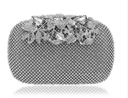 SEKUSA Clutch Female Diamonds Metal Hollow Out Style Women Evening Bags Alloy Mixed Color Chain Shoulder Purse Evening Bags