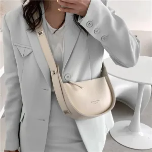 Smooth Vegan Leather Adjustable Wide Strap Cross-body Shoulder Bags