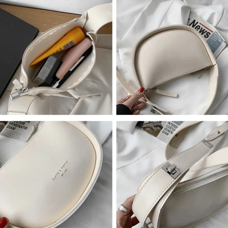 Smooth Vegan Leather Adjustable Wide Strap Cross-body Shoulder Bags