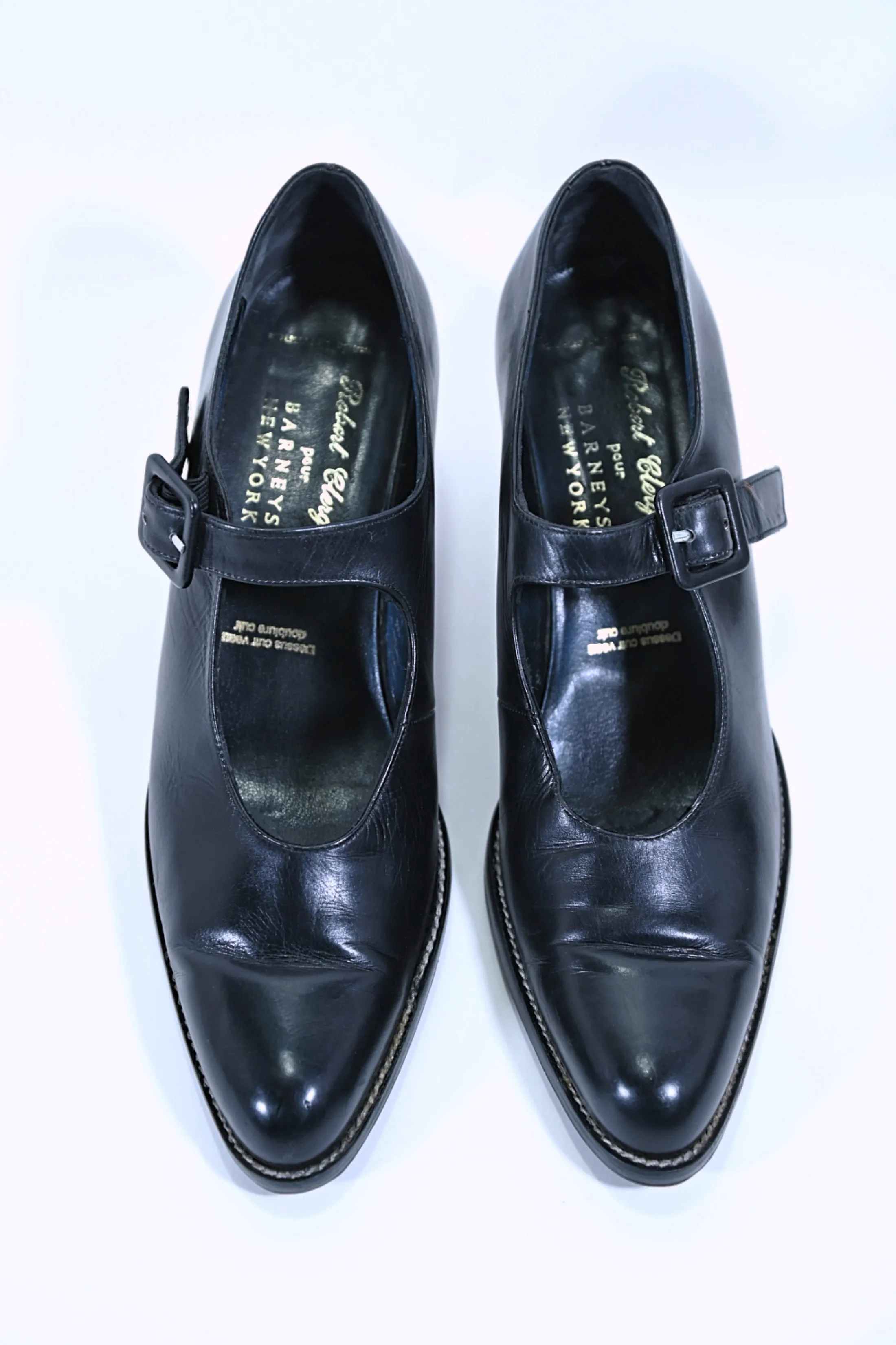 SOLD VTG Robert Clergerie Black Mary Jane Heels, for Barneys Deadstock/Unworn, Dark Academia Shoes