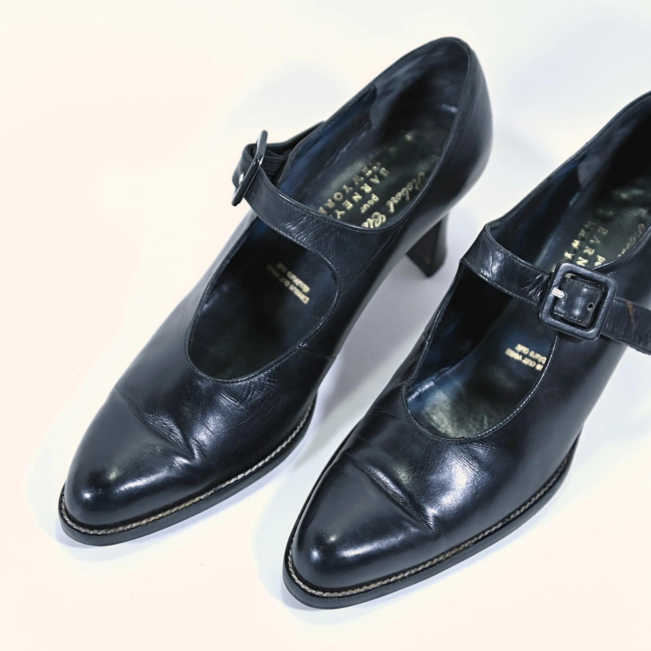 SOLD VTG Robert Clergerie Black Mary Jane Heels, for Barneys Deadstock/Unworn, Dark Academia Shoes