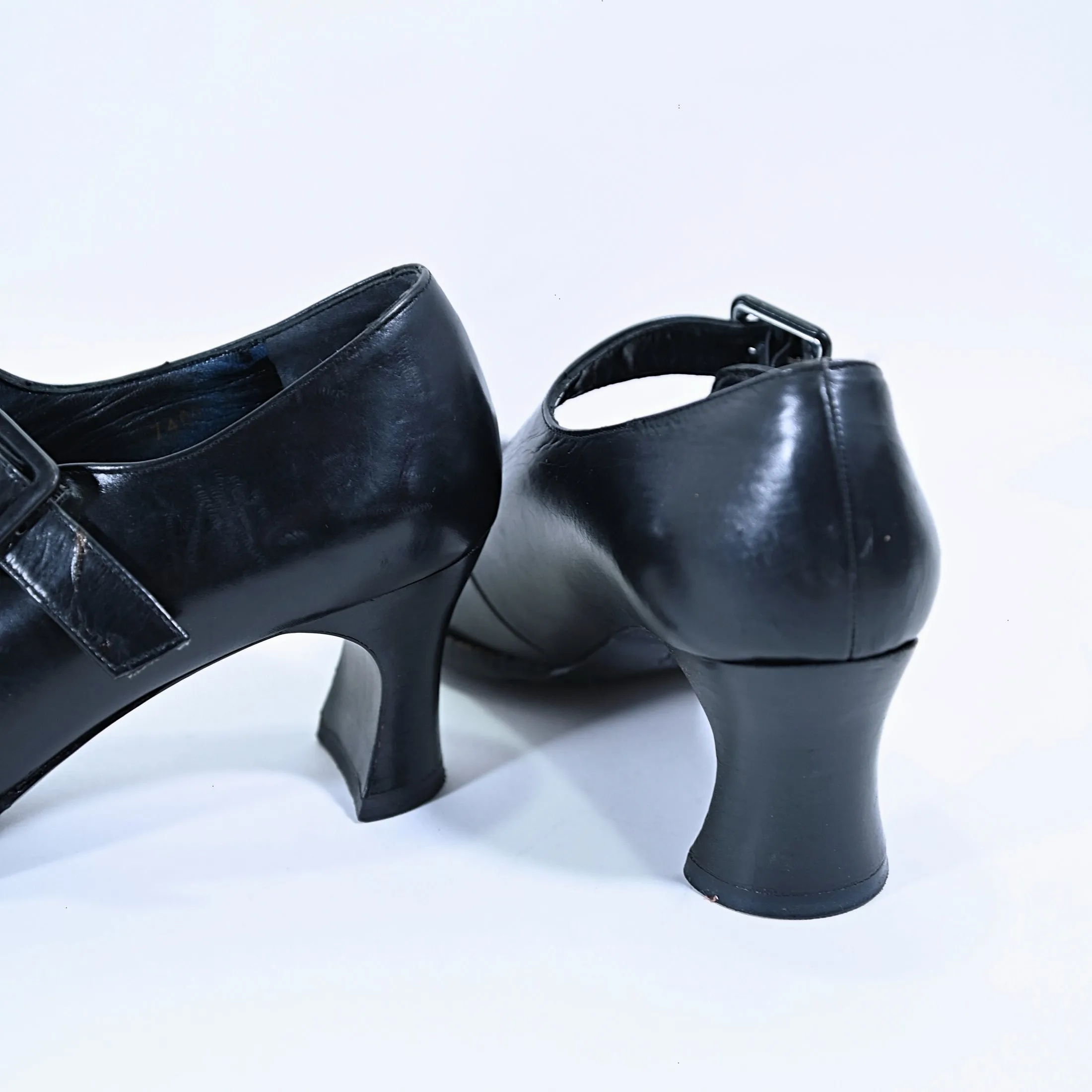 SOLD VTG Robert Clergerie Black Mary Jane Heels, for Barneys Deadstock/Unworn, Dark Academia Shoes