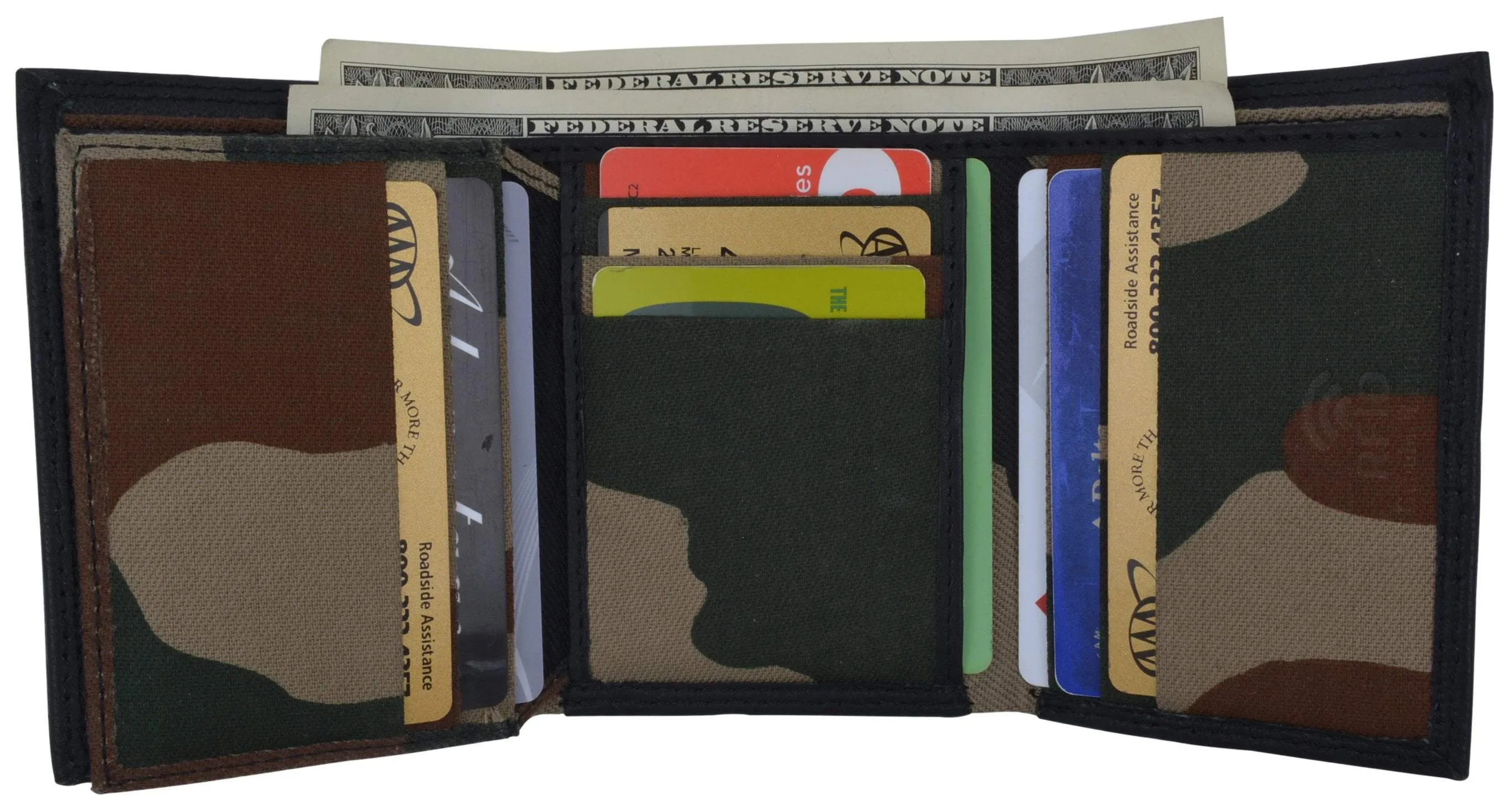 Swiss marshall men's rfid blocking premium leather classic trifold wallet