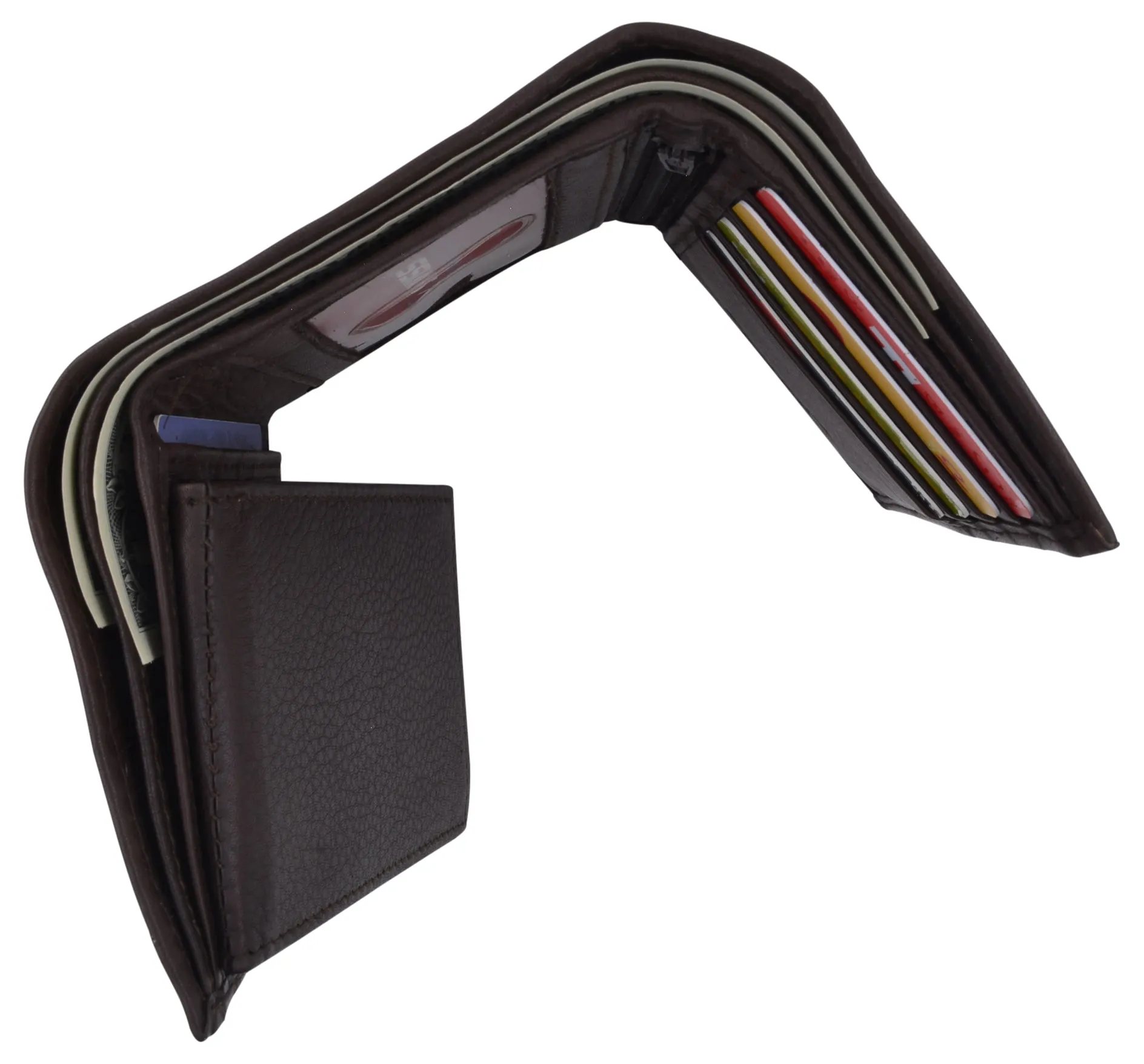 Swiss Marshall Men's RFID Blocking Premium Leather Removable Card/ID Holder Trifold Wallet
