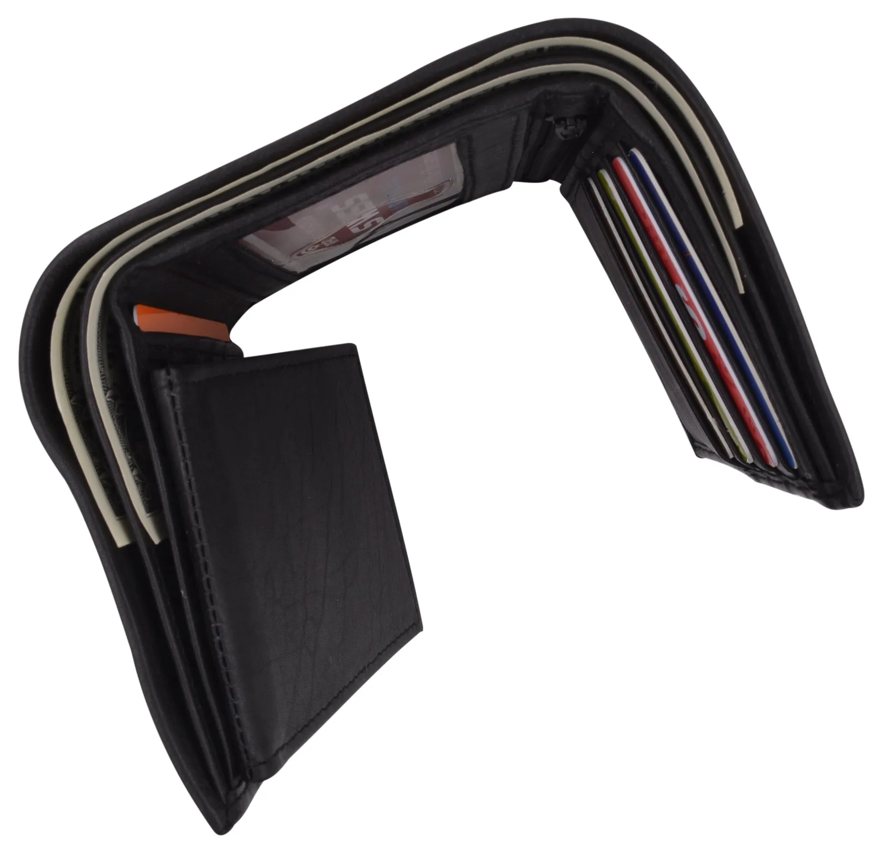 Swiss Marshall Men's RFID Blocking Premium Leather Removable Card/ID Holder Trifold Wallet