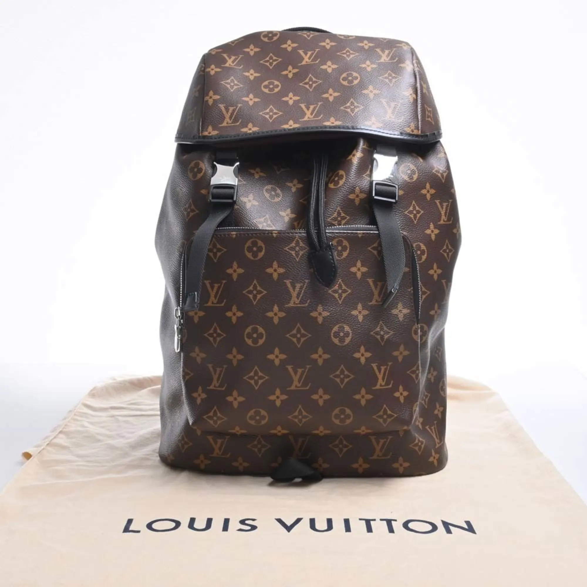 Trendy Inspired Louis Vuitton Monogram Macassar Backpack Rucksack M43422 Brown Women's