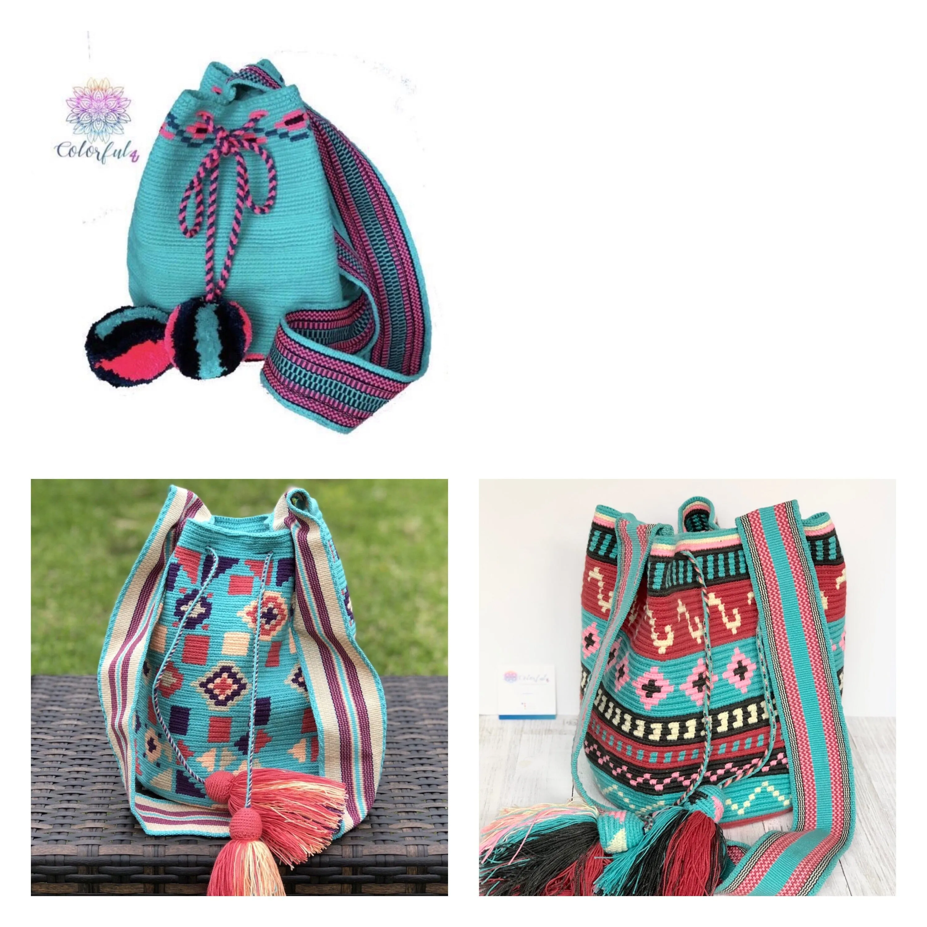 Turquoise Love - Special Edition Crochet Bags - Crossbody Boho Bags