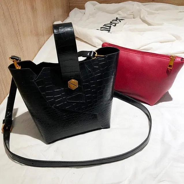 Vintage Alligator Buckets Bag Designer Women Handbags