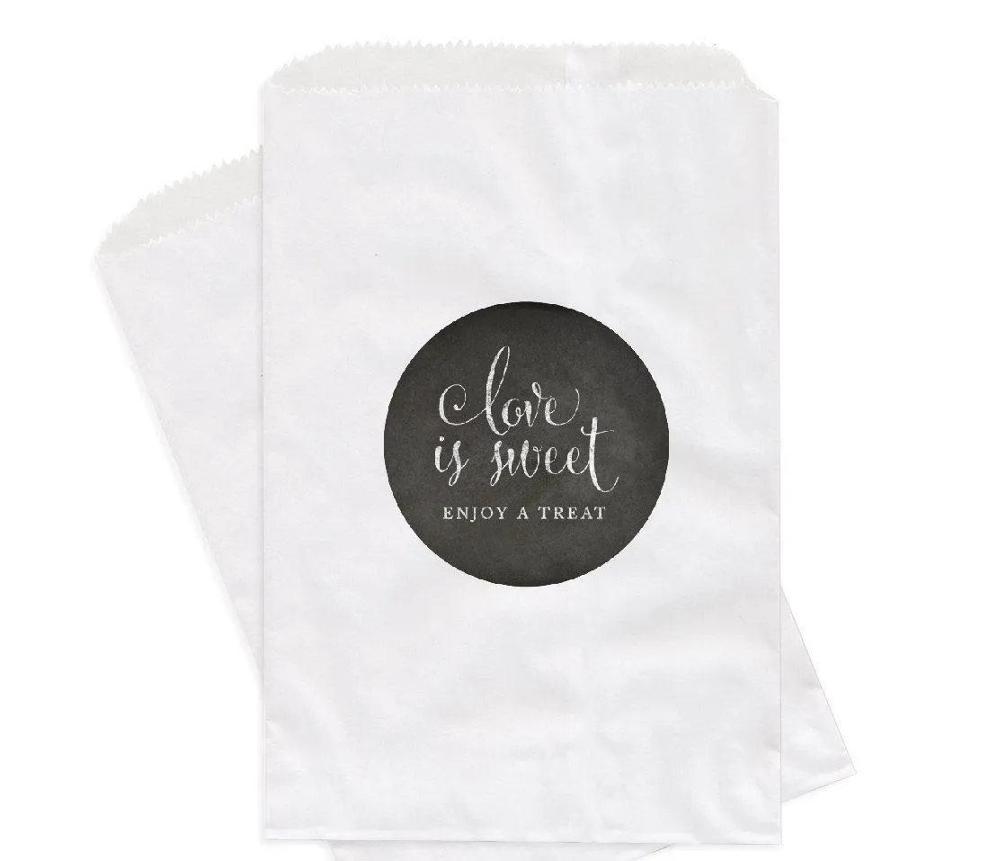 Vintage Chalkboard Love is Sweet Enjoy a Treat Favor Bags
