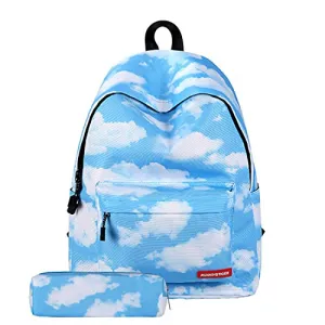 Violet Mist Lightweight Canvas Backpack Casual Daypacks Bag Waterproof Laptop