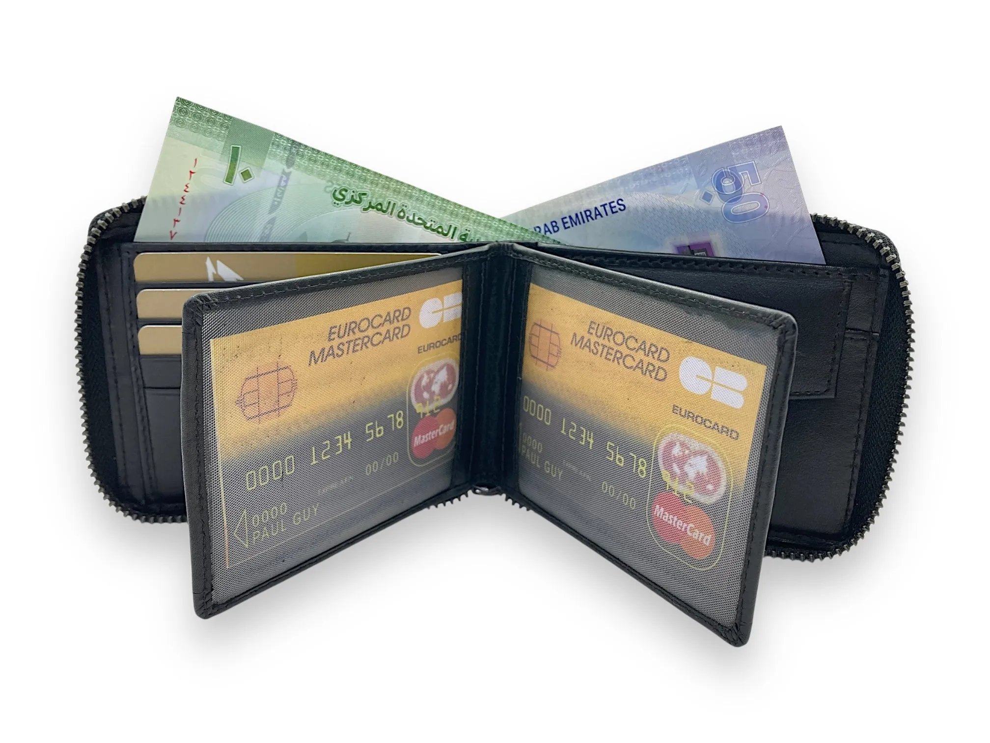 VIP Full Zip RFID Men's Wallet, Multiple Card & Coins Men's Bifold Wallet # 983CZ